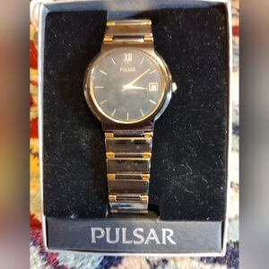 Pulsar Black and Gold Men's Watch